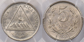 Nicaragua 1899 5 Centavos PCGS MS 64 PI0180 combine shipping