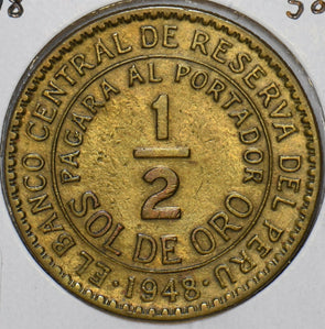 Peru 1948 1/2 Sol 152551 combine shipping