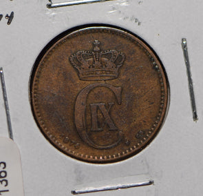 Denmark 1874 2 Ore Porpoise animal  901363 combine shipping
