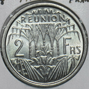 Reunion 1948 2 Francs French 297877 combine shipping