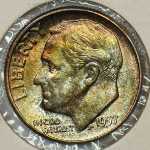1957 Roosevelt Dime 90% silver U0258
