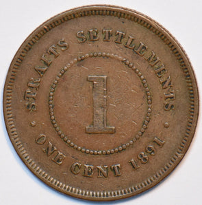Straits Settlements 1891 Cent 151310 combine shipping