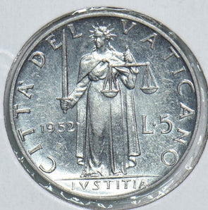 Vatican 1952 5 Lire 198646 combine shipping