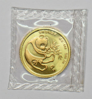 China 1984 5 Yuan gold mint sealed BU 1/20oz gold panda GL0202* combine shipping