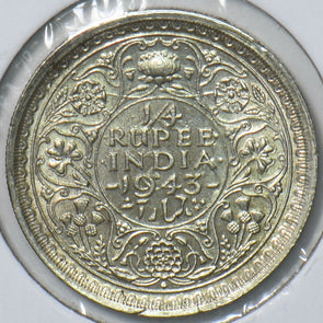 British India 1943 1/4 Rupee 295410 combine shipping