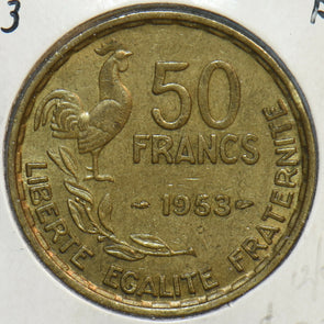France 1953 50 Francs Rooster animal 195660 combine shipping