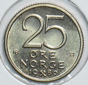 Norway 1980 25 Ore BU 904710 combine shipping