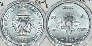 Laos 1952 20 Cents Elephant animal 198381 combine shipping
