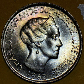 Luxembourg Y-37 1962 5 Frances BU Rainbow Toning L0007 combine shipping