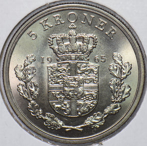 Denmark 1965 5 Kroner BU 295807 combine shipping