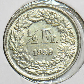 Switzerland 1959 1/2 Franc 240610 combine shipping
