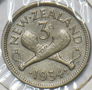 New Zealand 1934 3 Pence 151317 combine shipping