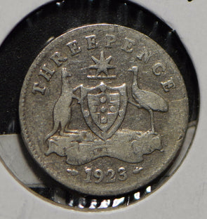 Australia 1923 3 Pence Kangaroo animal Emu  901238 combine shipping