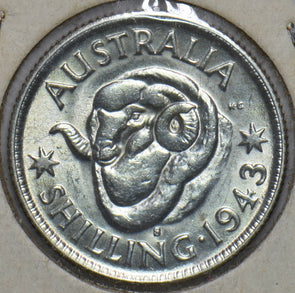 Australia 1943 S Shilling Merino ram animal 902624 combine shipping