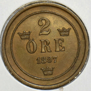 Sweden 1897 2 Ore 297937 combine shipping