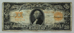 US 1922 Gold Certificates Large 20 Dollars Speelman White. FR 1187 VG RC0422 com