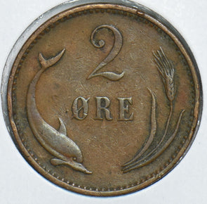Denmark 1897 2 Ore Porpoise 240967 combine shipping