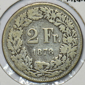 Switzerland 1878 2 Francs 151178 combine shipping