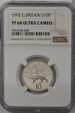 Great Britain 1992 10 New Pence silver NGC Proof 68UC NG1475 combine shipping
