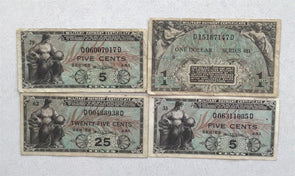 military payment certificates 5 Cents~$1 M22, Korea war era Series 481.