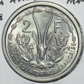 French Equatorial Africa 1948 2 Francs Rhim gazelle animal 196889 combine shipp