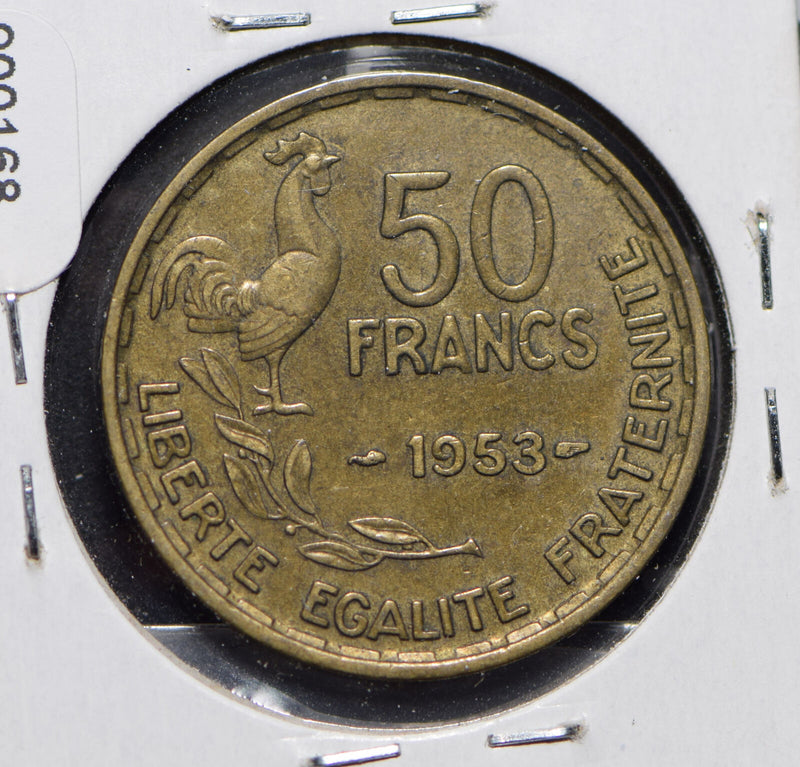 France 1953 50 Francs Rooster animal  900168 combine shipping