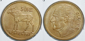Norway 1961 5 Ore Elk 153917 combine shipping
