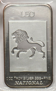 Canada 1990 's 1oz troy silver bar Leo National Co zodiac series BU0686 combine