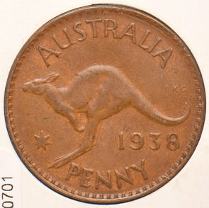 Australia 1938 Penny Kangaroo animal 150701 combine shipping