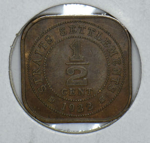 Straits Settlements 1932 George V 1/2 Cents 291102 combine shipping