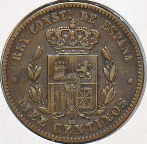Spain 1878 10 Centimos 195333 combine shipping