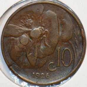 Italy 1926 10 Centesimi Honey Bee animal 151371 combine shipping