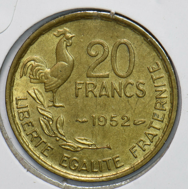 France 1952 20 Francs Rooster animal 190958 combine shipping