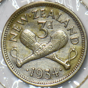 New Zealand 1934 3 Pence 151348 combine shipping