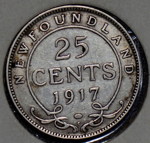Canada 1917 25 Cents silver newfoundland 190181 combine shipping