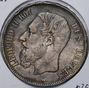 Belgium 1869 5 Francs Lion animal 490678 combine shipping