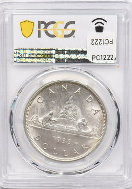 Canada 1936 Dollar PCGS MS 63 rare condition PC1222 combine shipping