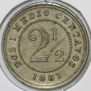 Colombia 1881 2 1/2 Centavos 296680 combine shipping