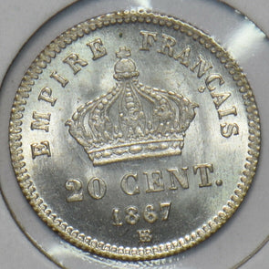 France 1867 BB 20 Centimes Strasbourg 491188 combine shipping