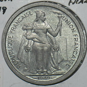 French Polynesia 1949 2 Francs Oceania 297841 combine shipping