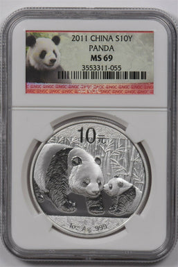 China 2011 10 Yuan silver NGC MS69 PANDA NG1572 combine shipping