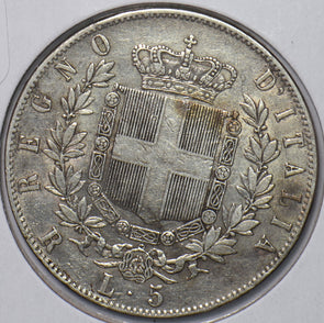 Italy 1876 5 Lire 490798 combine shipping