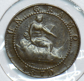 Spain 1870 Centimo 299101 combine shipping