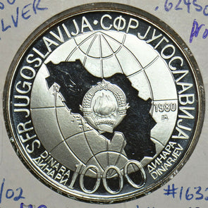 Yugoslavia 1980 1000 Dinara Proof Silver 491358 combine shipping