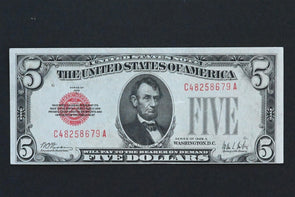 US 1928 A $5 XF United States Notes Red Seal RN0100 combine shipping