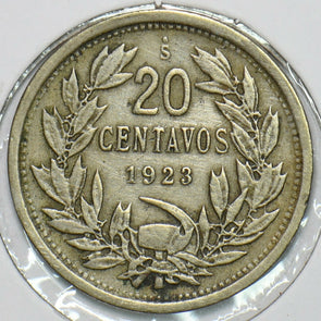 Chile 1923 20 Centavos Condor animal 196814 combine shipping