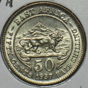 East Africa 1937 H 50 Cents Lion animal 296958 combine shipping