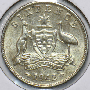 Australia 1942 6 Pence Kangaroo animal Ostrich Georgivs VI 902186 combine shippi
