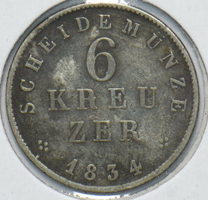 German States 1834 6 Kreuzer 192660 combine shipping