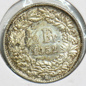 Switzerland 1952 1/2 Franc 240573 combine shipping